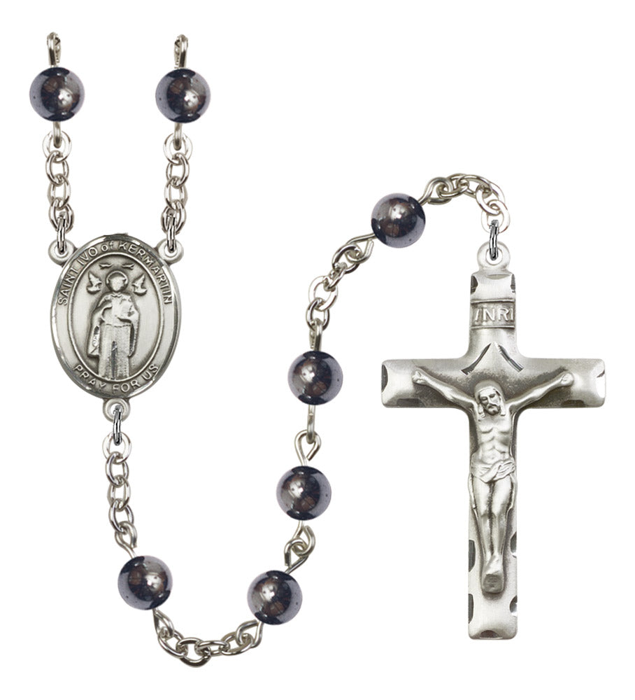 St. Ivo of Kelmartin Silver Plated Rosary for Men