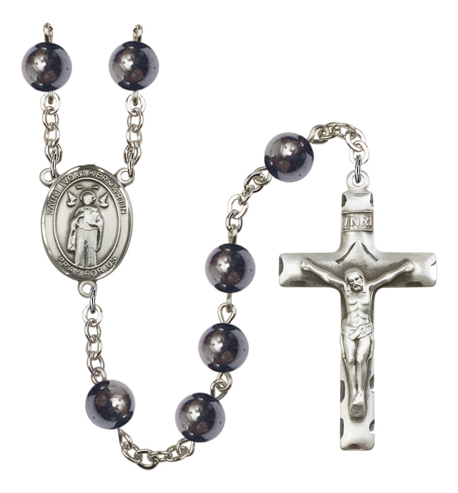 St. Ivo of Kelmartin Silver Plated Rosary for Men