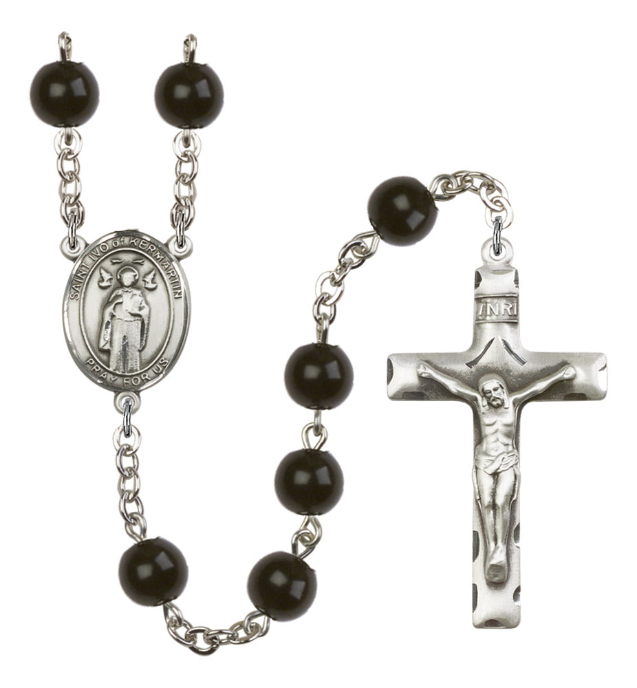 St. Ivo of Kelmartin Silver Plated Rosary for Men