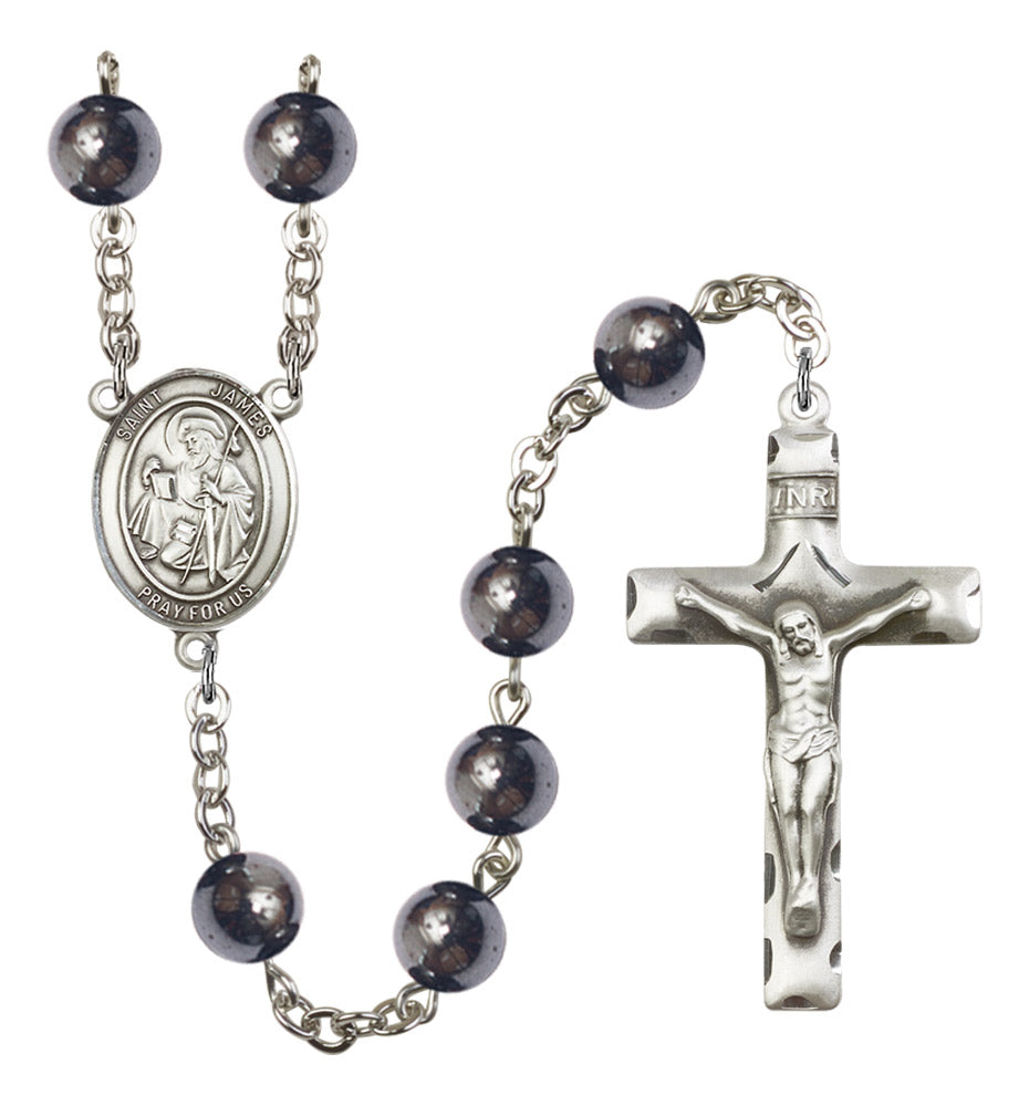 St. James the Greater Silver Plated Rosary for Men