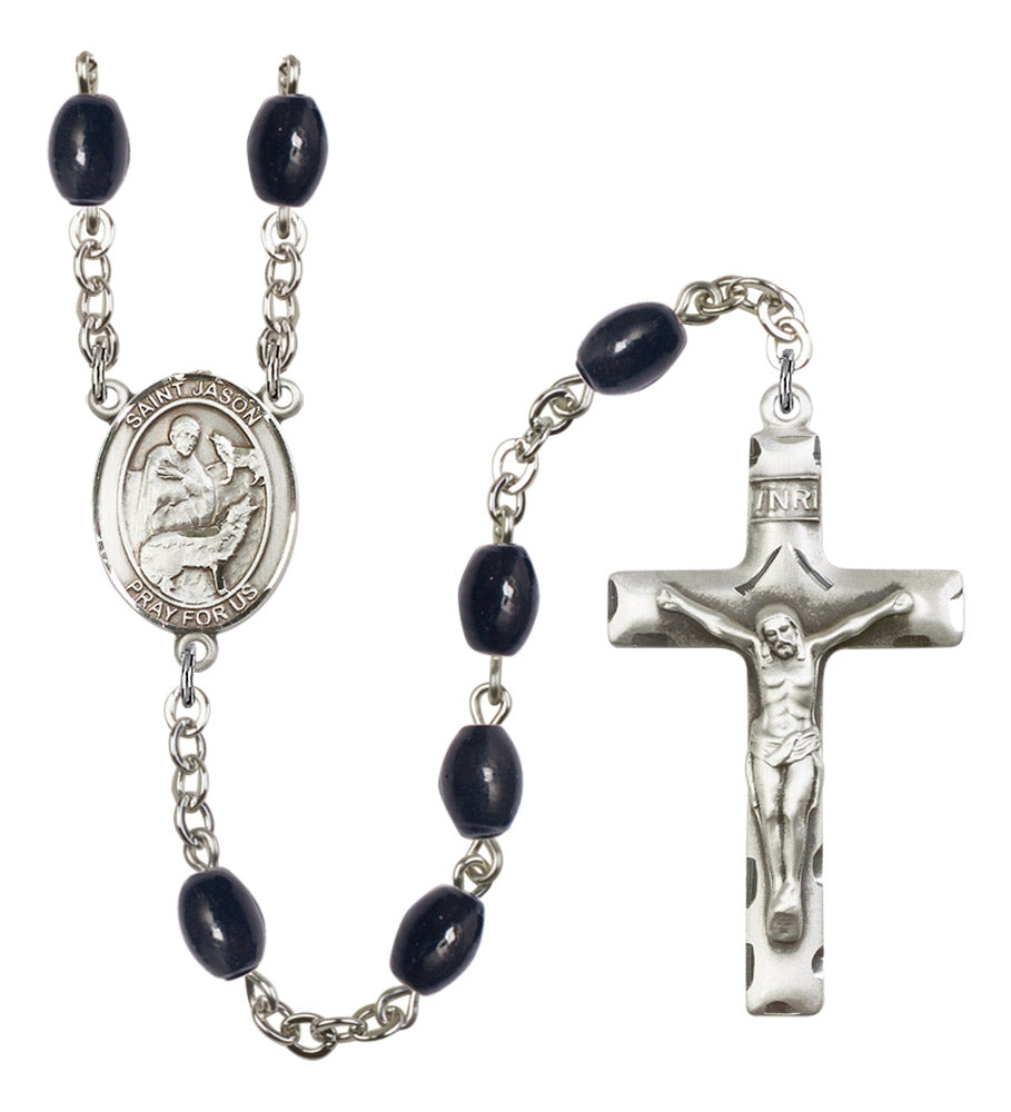 St. Jason Silver Plated Rosary for Men