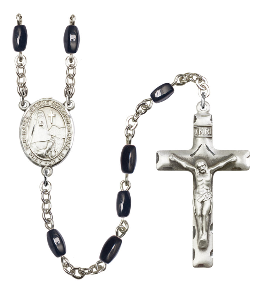 St. Jeanne Chezard de Matel Silver Plated Rosary for Men