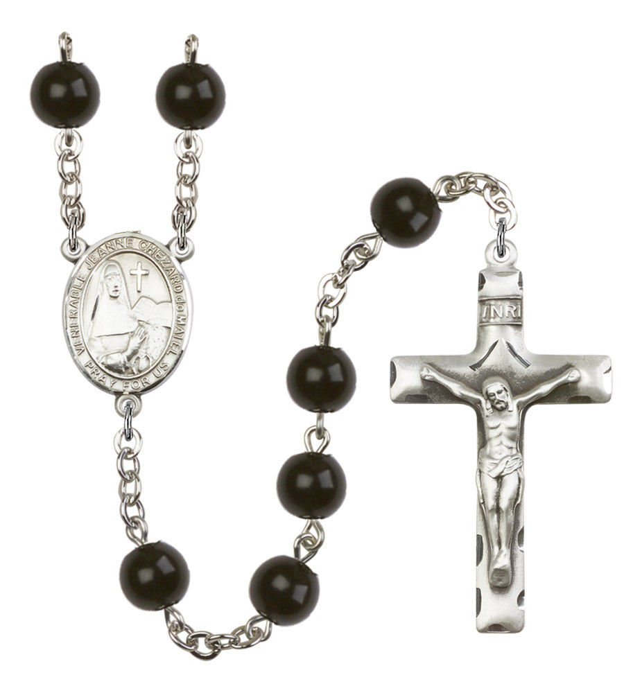 St. Jeanne Chezard de Matel Silver Plated Rosary for Men