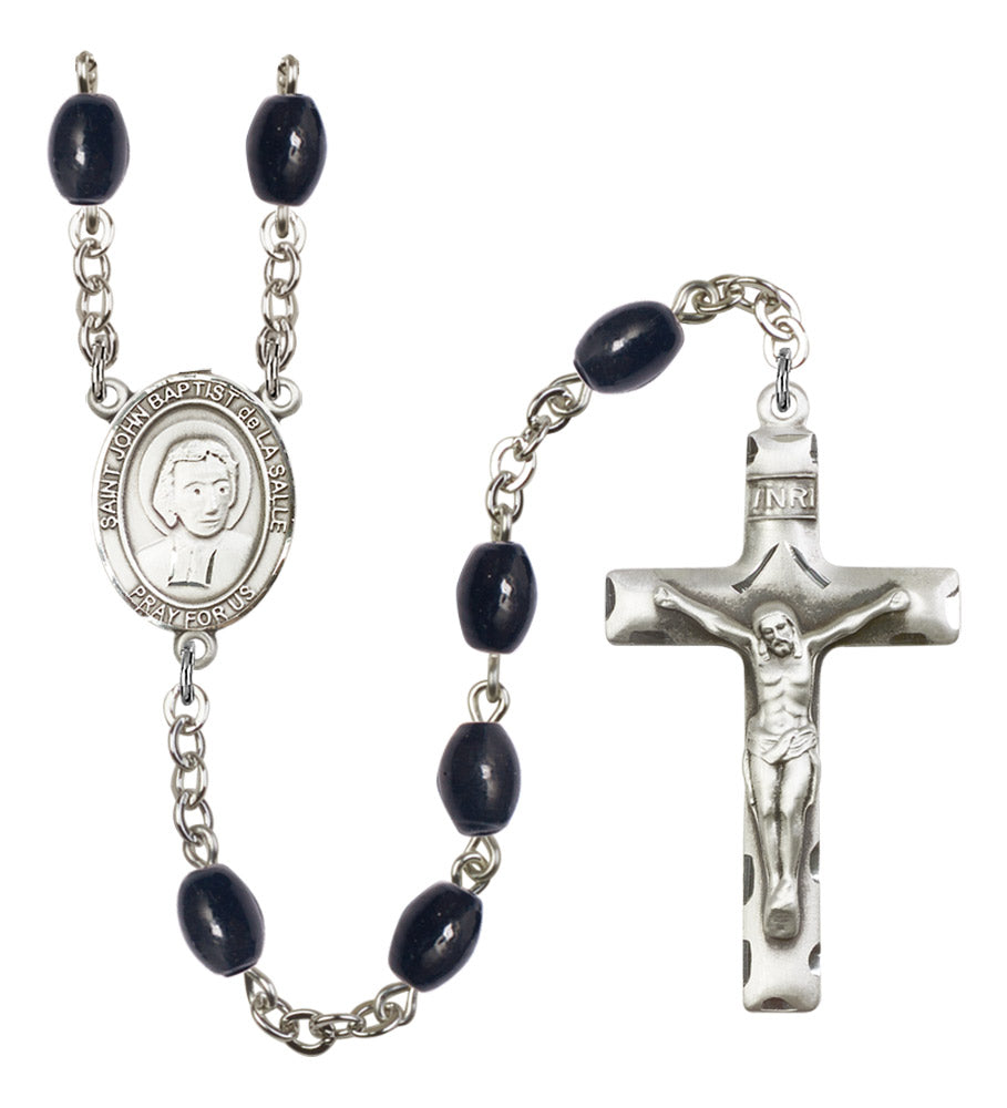 St. John Baptist de la Salle Silver Plated Rosary for Men