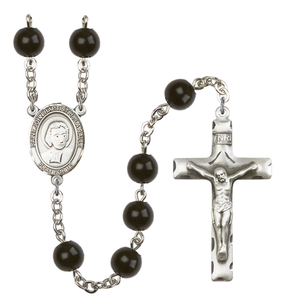 St. John Baptist de la Salle Silver Plated Rosary for Men