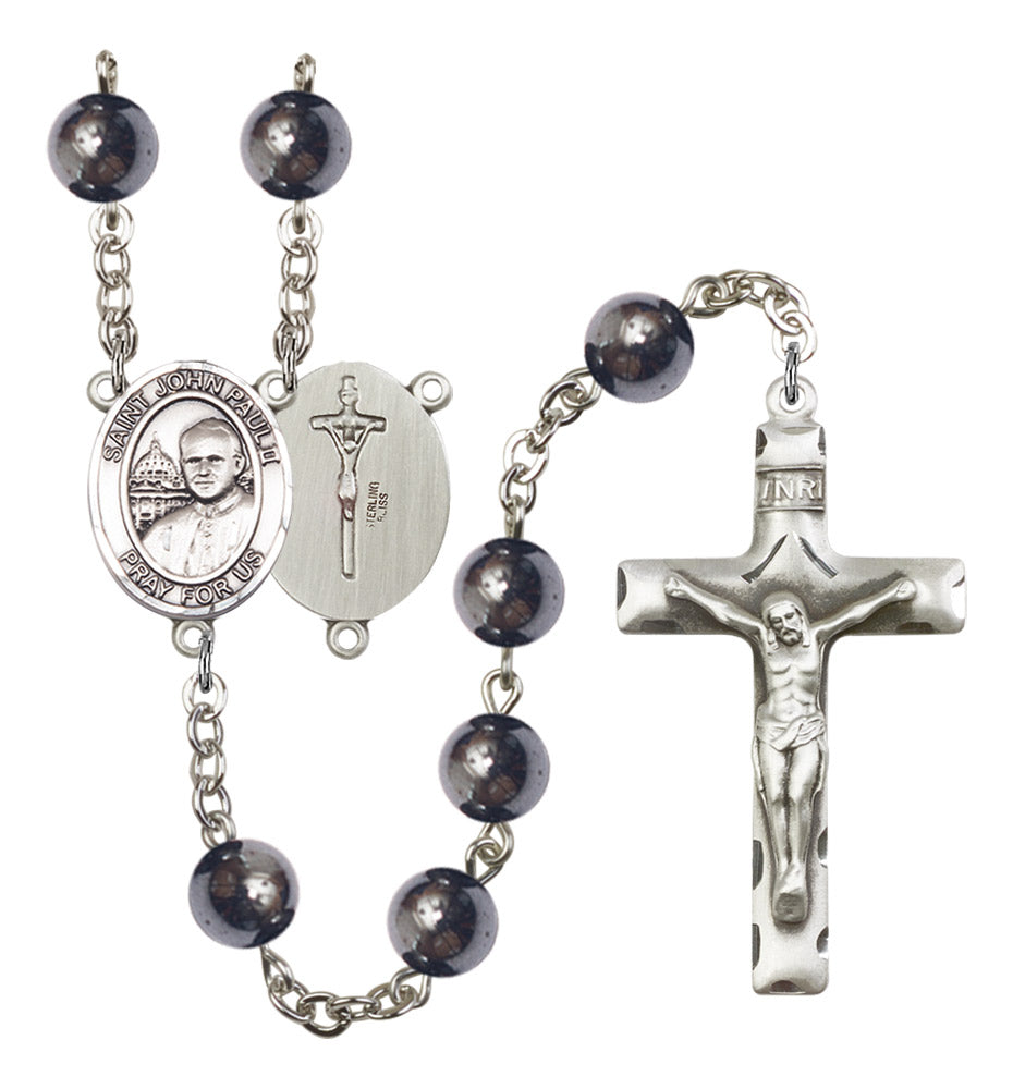 St. John Paul II Silver Plated Rosary for Men