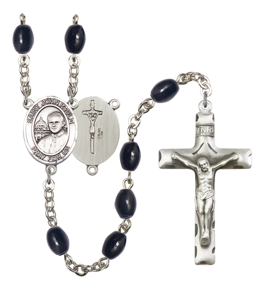 St. John Paul II Silver Plated Rosary for Men