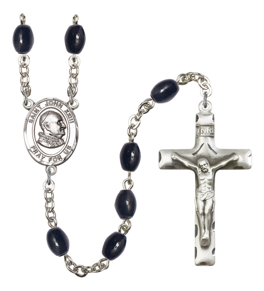 St. John XXIII Silver Plated Rosary for Men