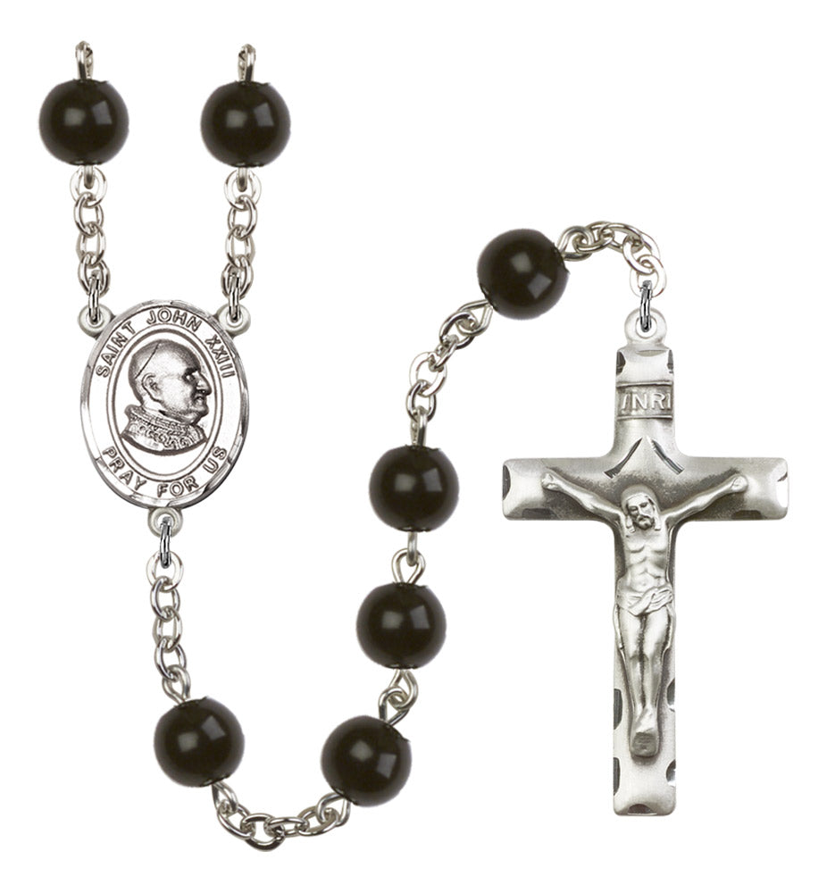 St. John XXIII Silver Plated Rosary for Men