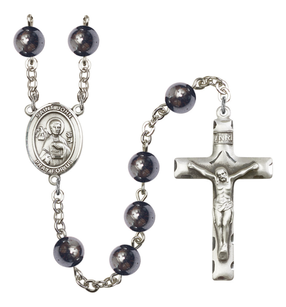 St. John the Apostle Silver Plated Rosary for Men