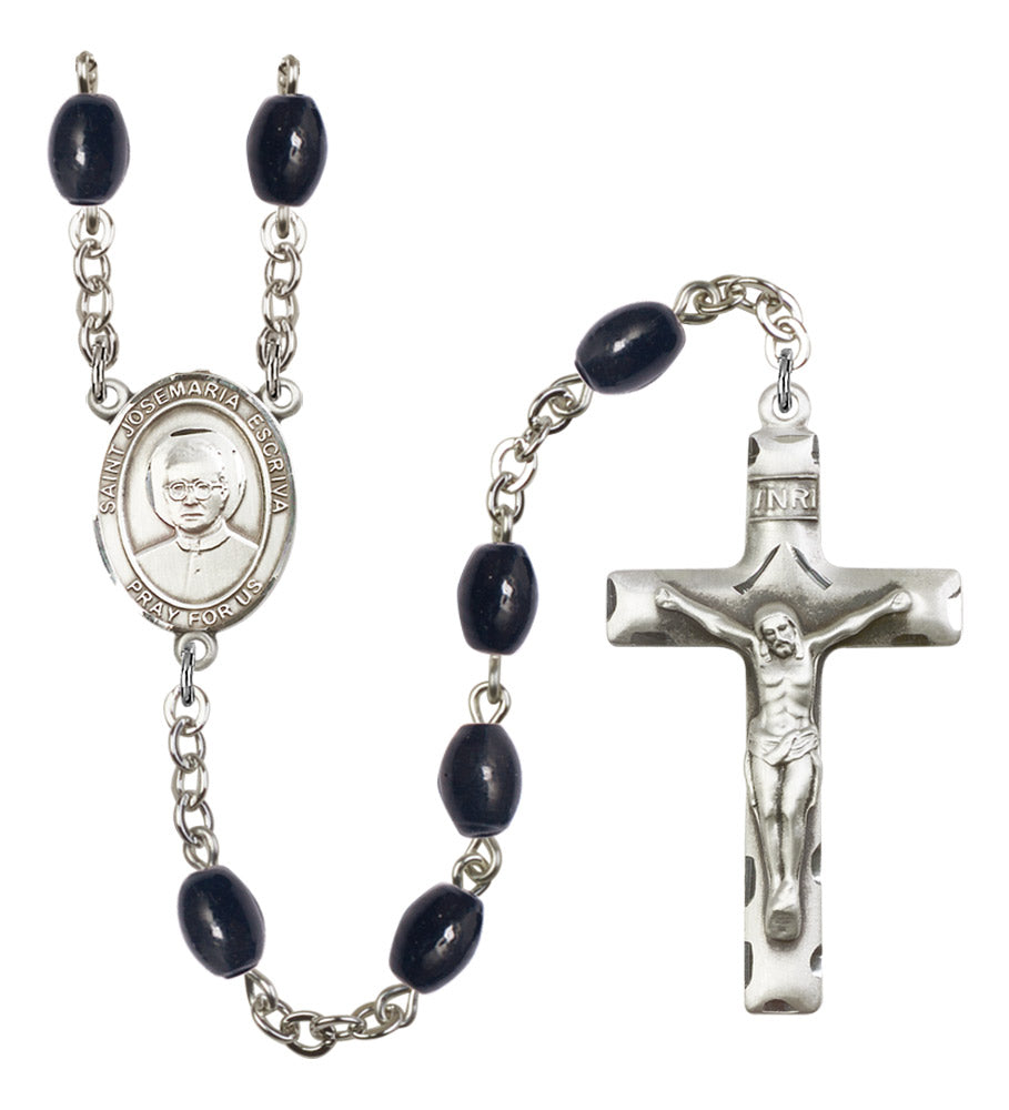 St. Josemaria Escriva Silver Plated Rosary for Men