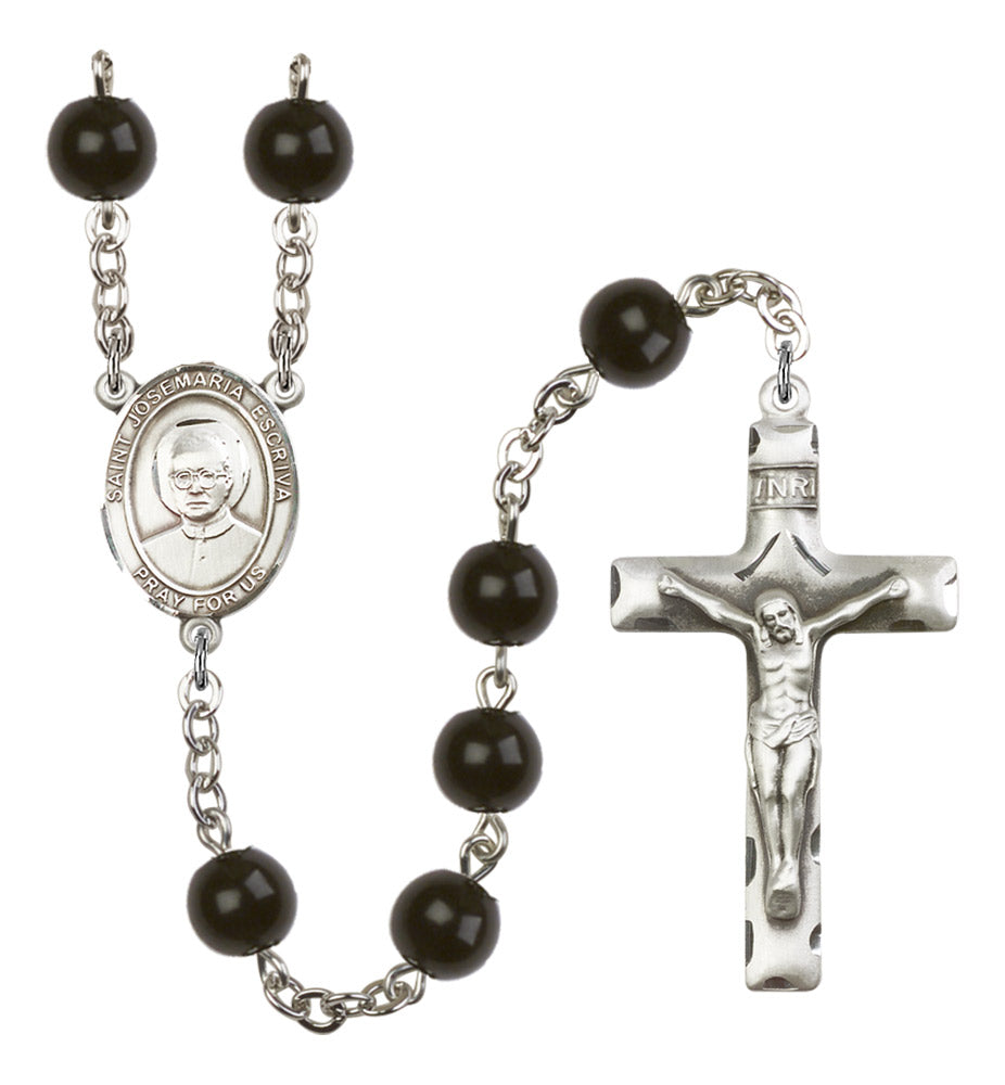 St. Josemaria Escriva Silver Plated Rosary for Men