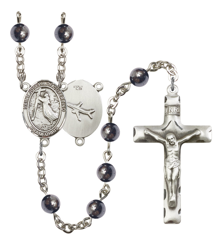 St. Joseph of Cupertino Silver Plated Rosary for Men