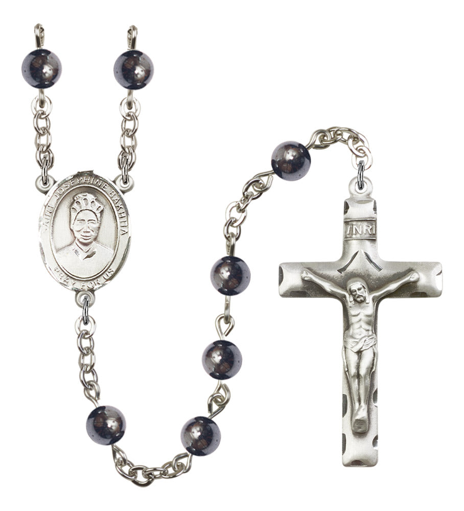 St. Josephine Bakhita Silver Plated Rosary for Men