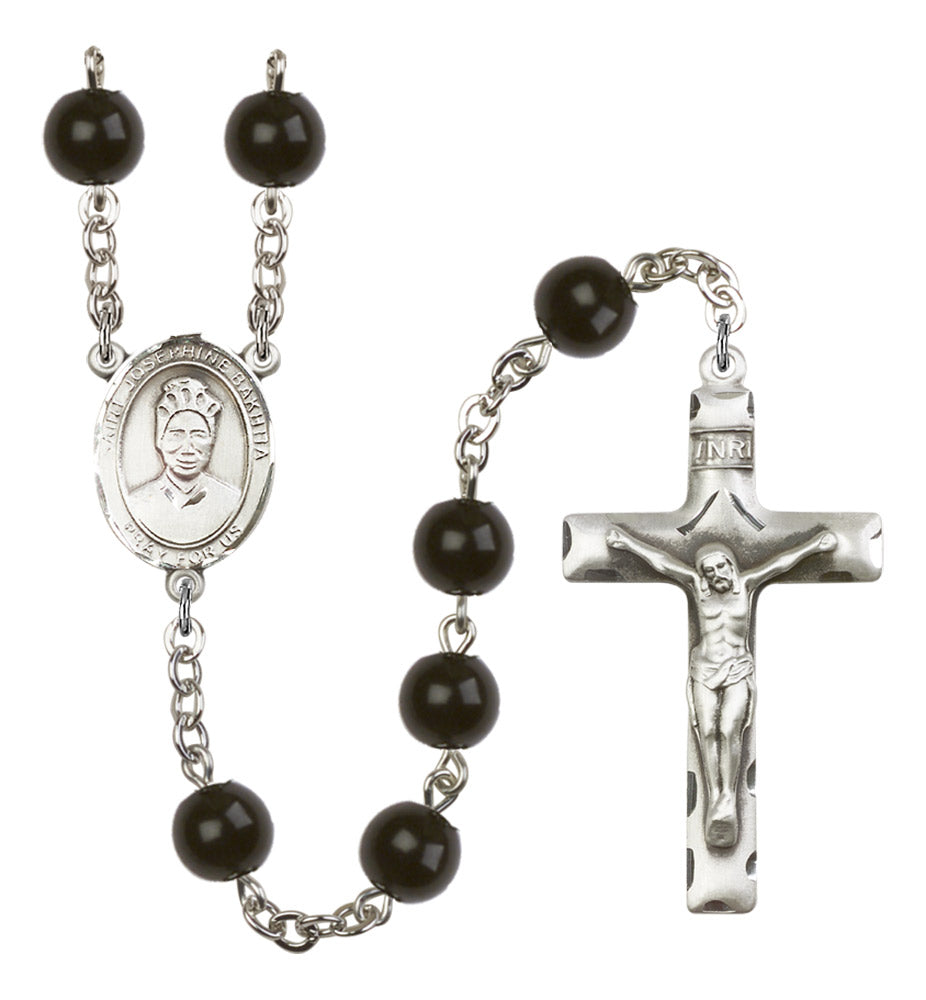 St. Josephine Bakhita Silver Plated Rosary for Men