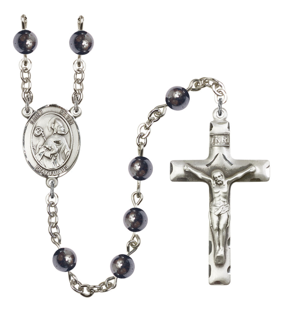 St. Kevin Silver Plated Rosary for Men