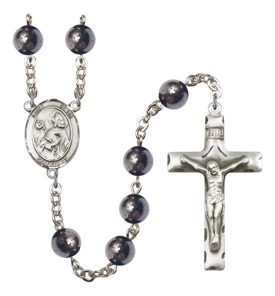 St. Kevin Silver Plated Rosary for Men