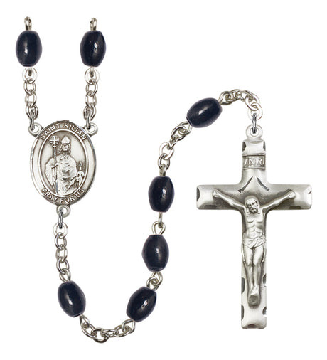 St. Kilian Silver Plated Rosary for Men