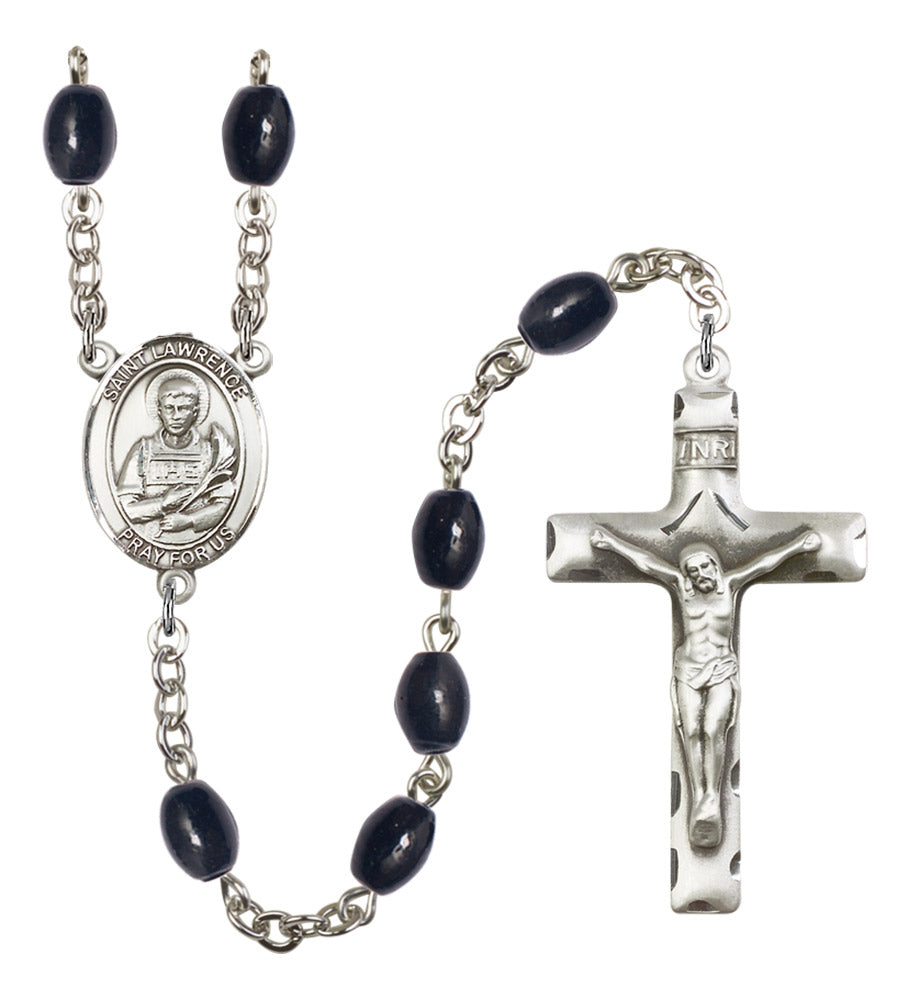 St. Lawrence Silver Plated Rosary for Men