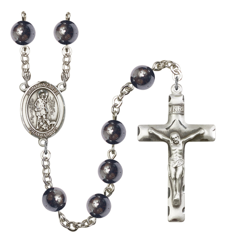St. Lazarus Silver Plated Rosary for Men