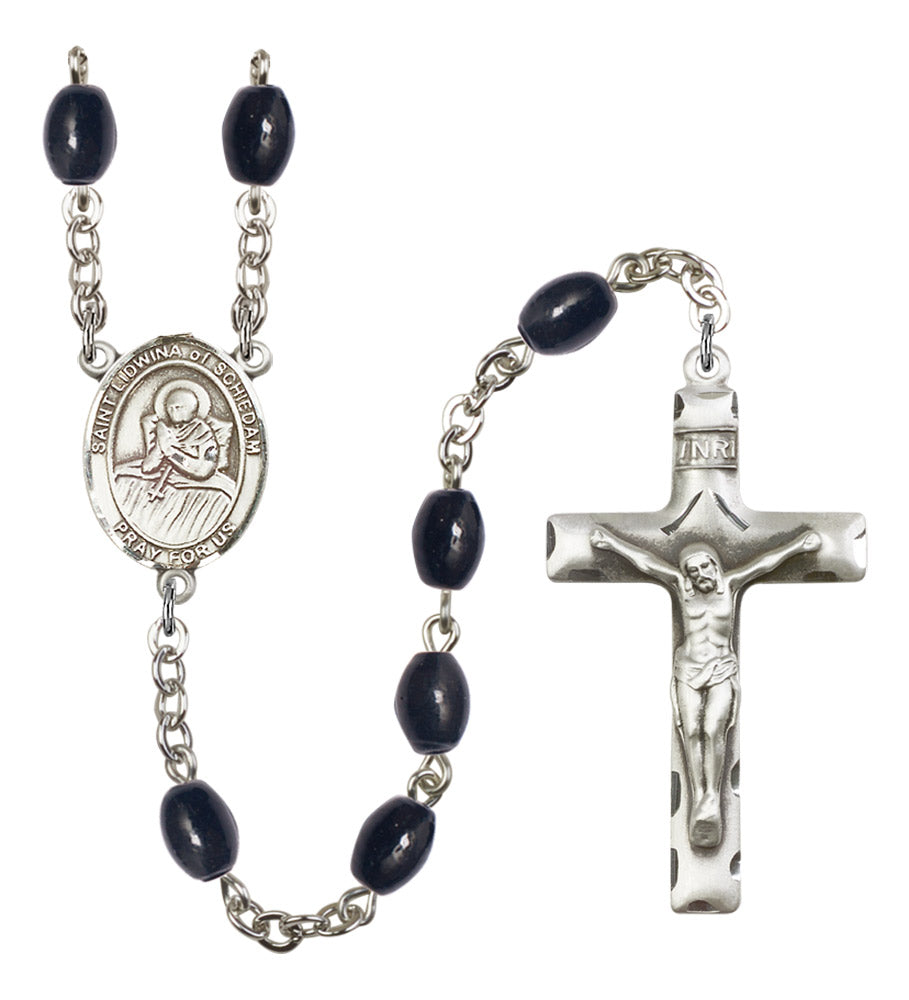 St. Lidwina of Schiedam Silver Plated Rosary for Men