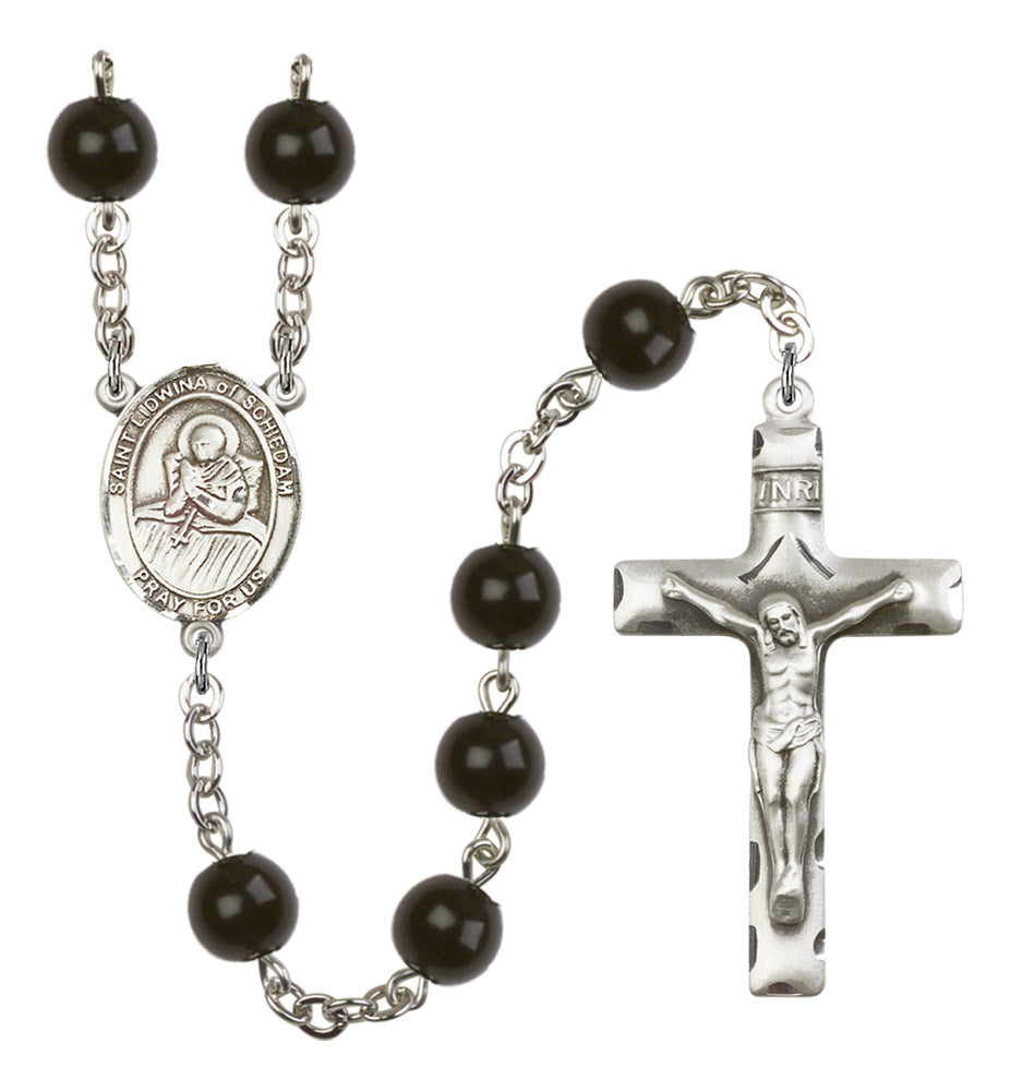 St. Lidwina of Schiedam Silver Plated Rosary for Men