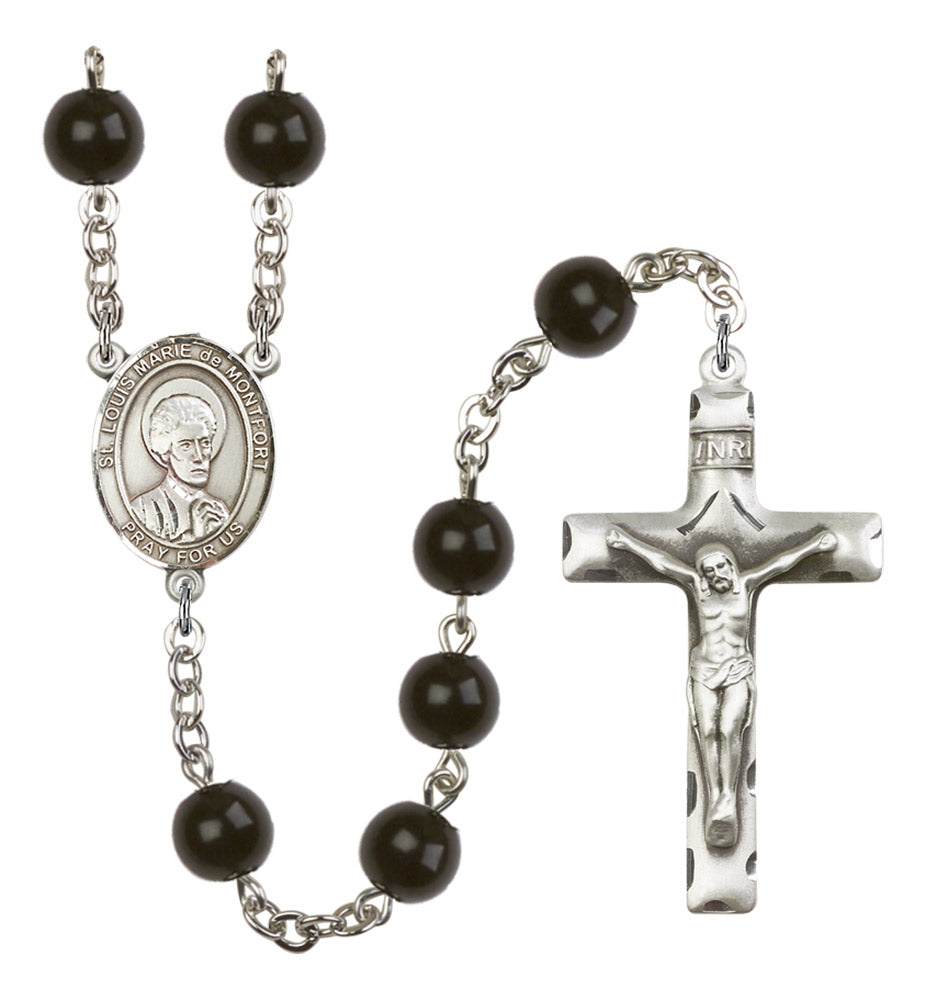 St. Louis Marie de Montfort Silver Plated Rosary for Men