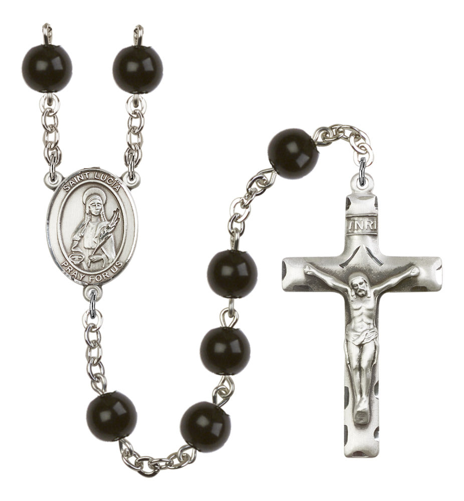 St. Lucia of Syracuse Silver Plated Rosary for Men