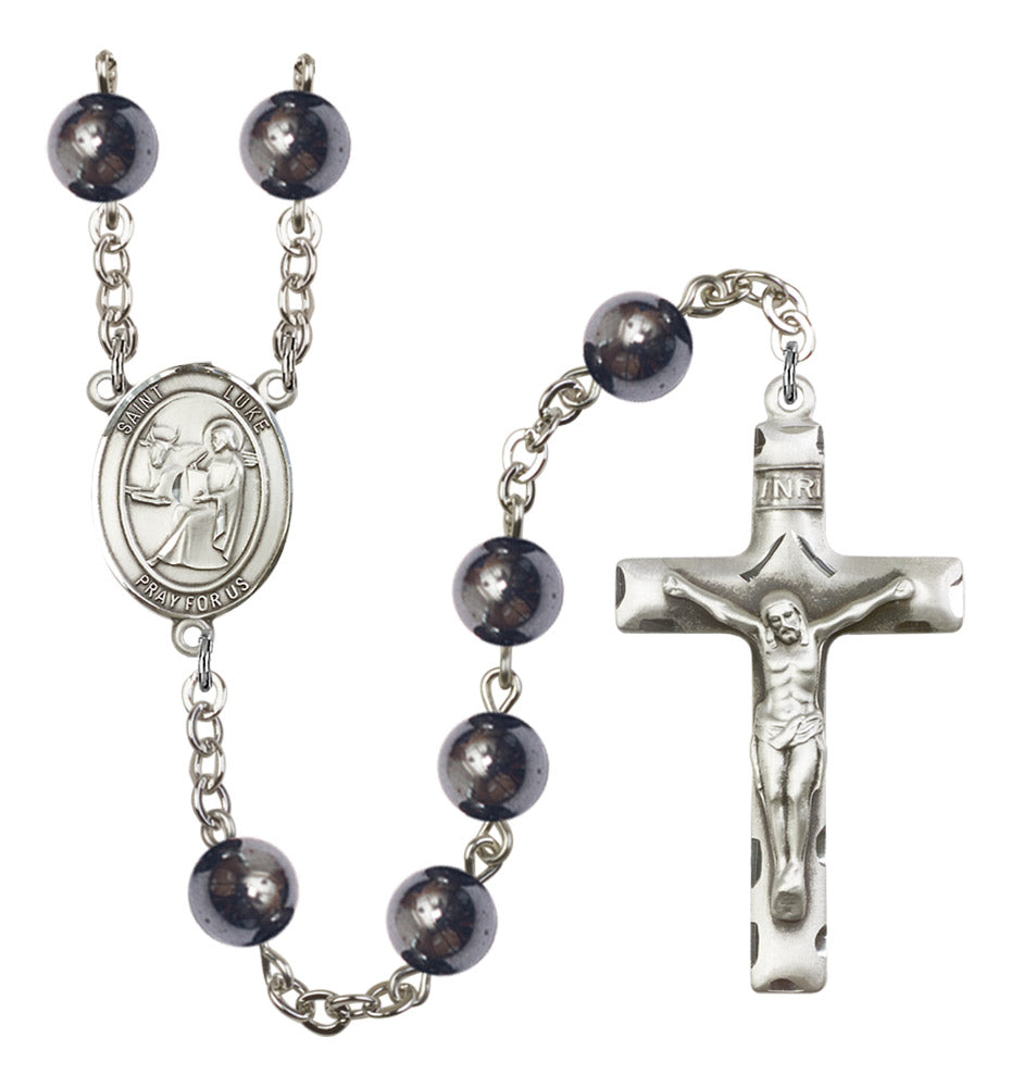 St. Luke the Apostle Silver Plated Rosary for Men