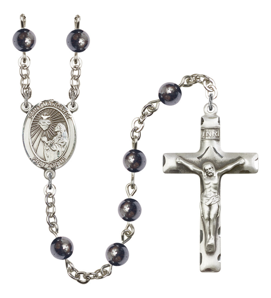 St. Margaret Mary Alacoque Silver Plated Rosary for Men