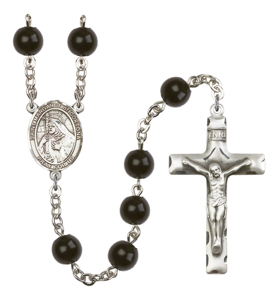 St. Margaret of Cortona Silver Plated Rosary for Men
