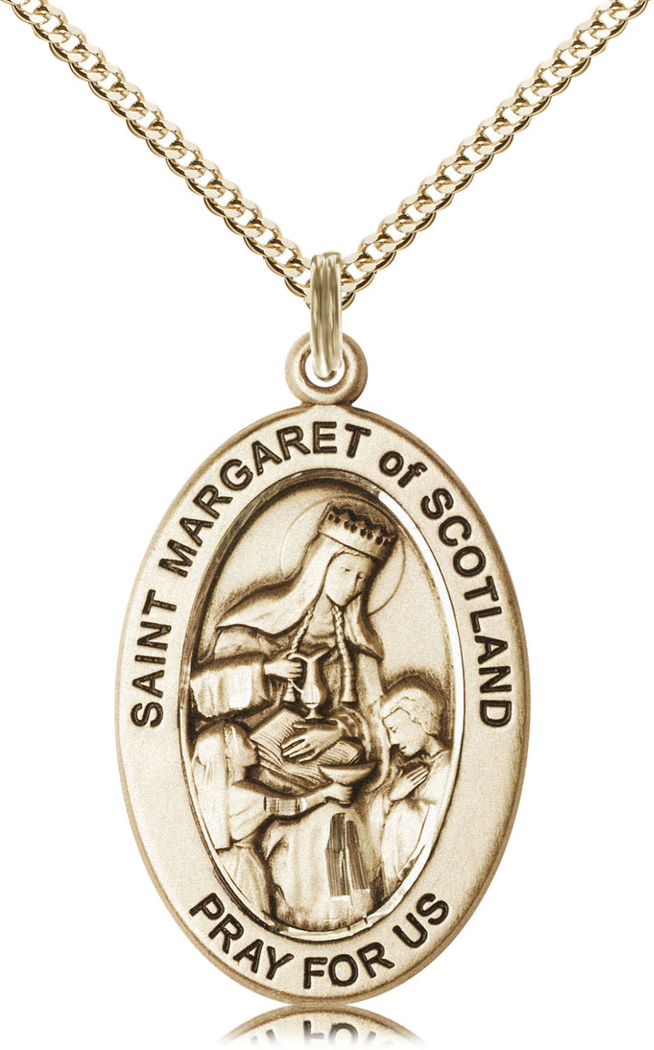 St. Margaret of Scotland Oval Necklace for Women