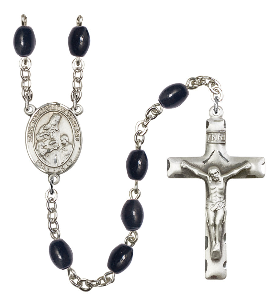 St. Margaret of Scotland Silver Plated Rosary for Men