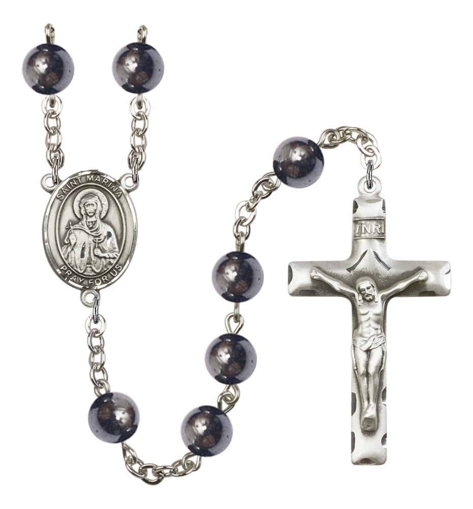 St. Marina Silver Plated Rosary for Men