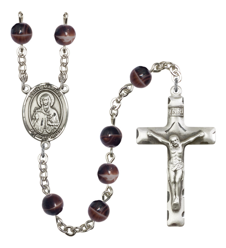 St. Marina Silver Plated Rosary for Men