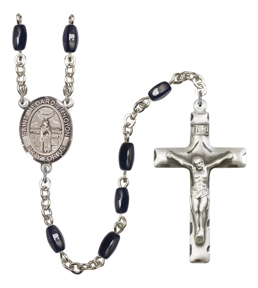 St. Medard of Noyon Silver Plated Rosary for Men