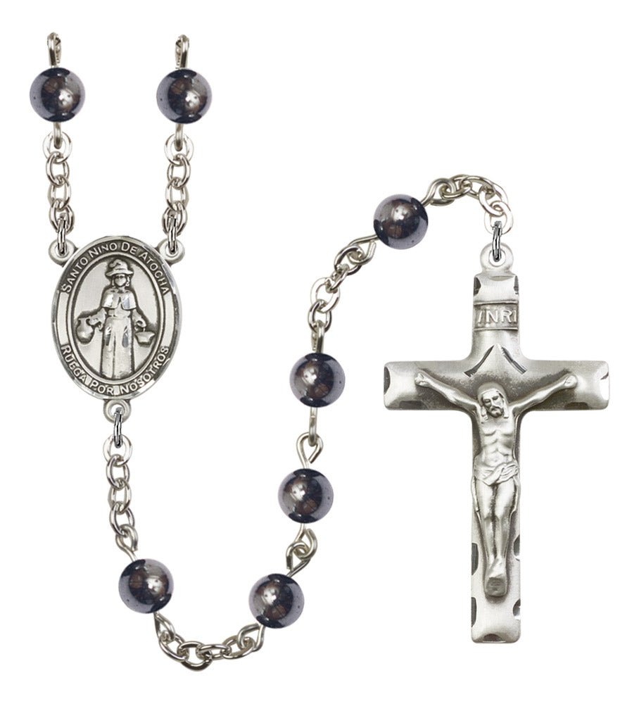 St. Nino de Atocha Silver Plated Rosary for Men