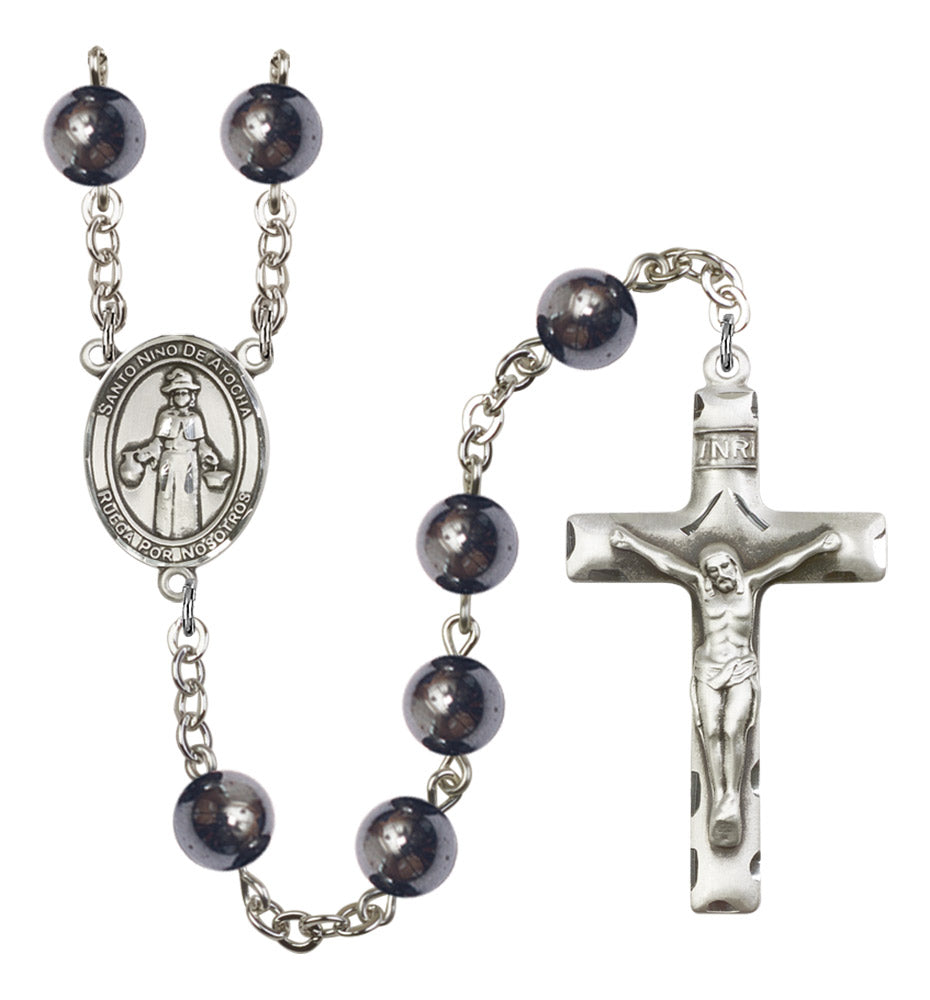 St. Nino de Atocha Silver Plated Rosary for Men