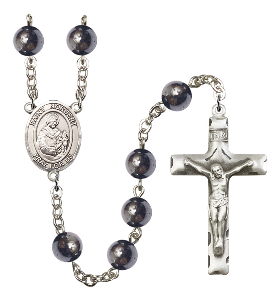 St. Norbert of Xanten Silver Plated Rosary for Men
