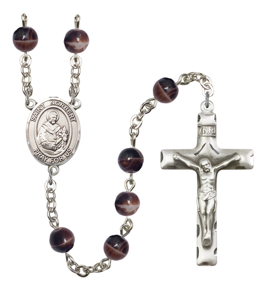 St. Norbert of Xanten Silver Plated Rosary for Men