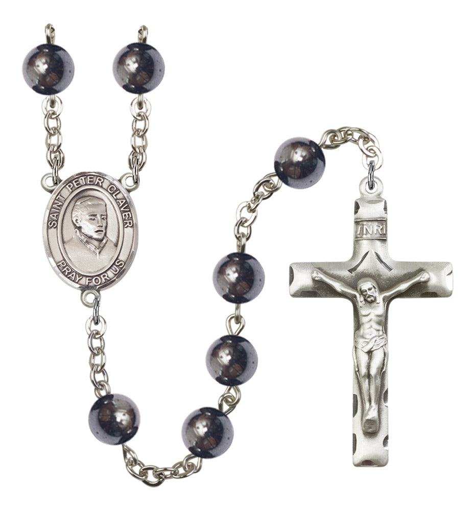 St. Peter Claver Silver Plated Rosary for Men