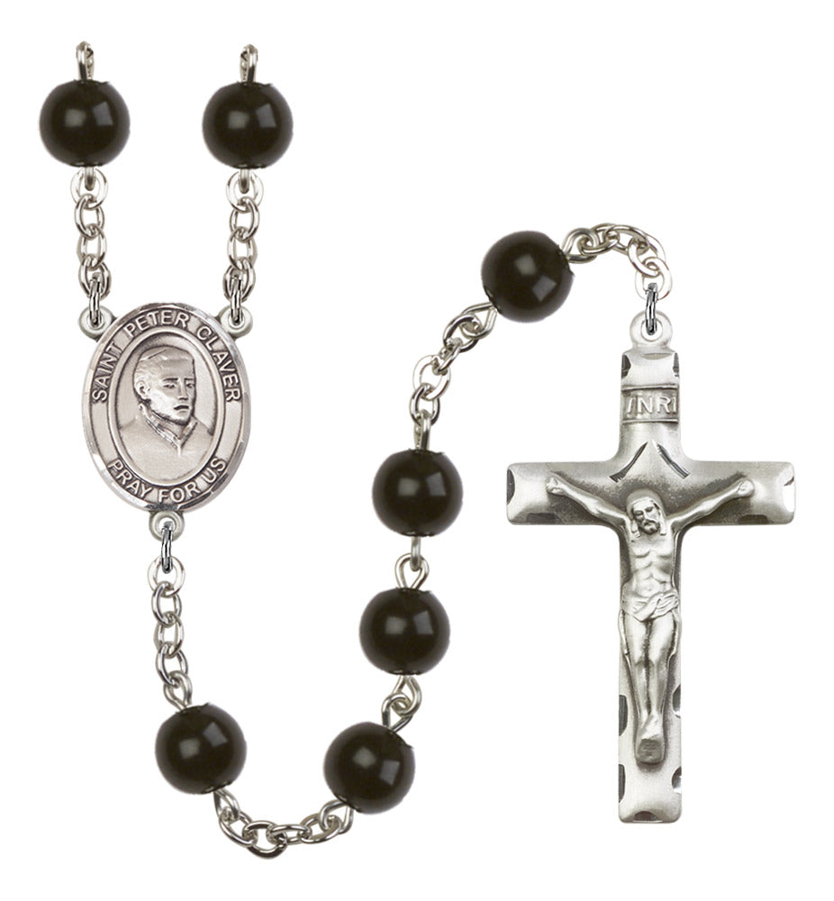 St. Peter Claver Silver Plated Rosary for Men