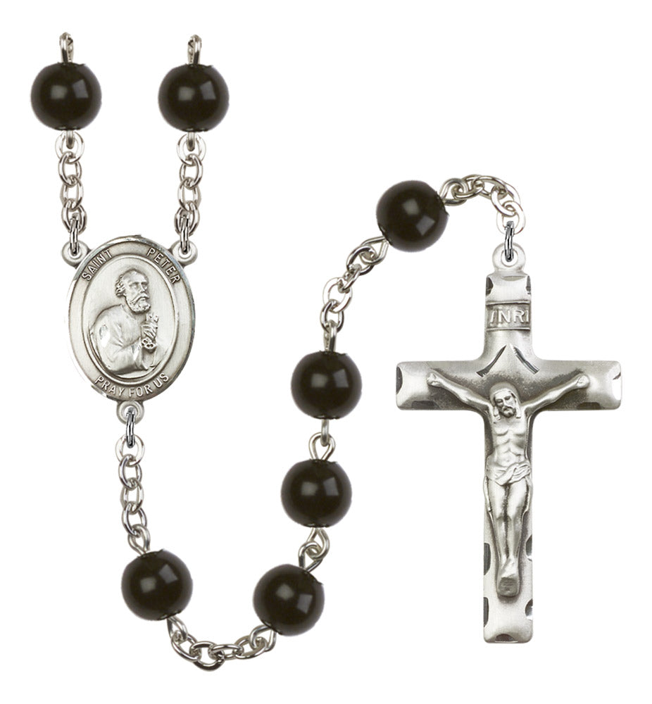 St. Peter the Apostle Silver Plated Rosary for Men