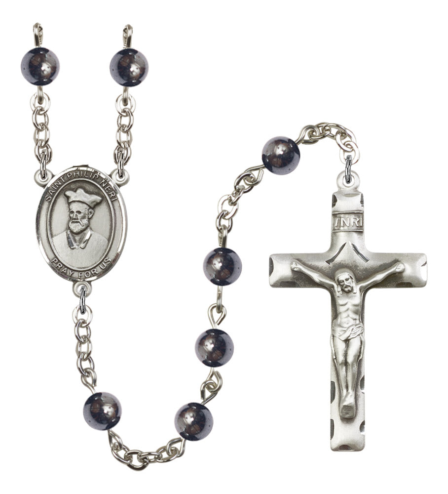 St. Philip Neri Silver Plated Rosary for Men