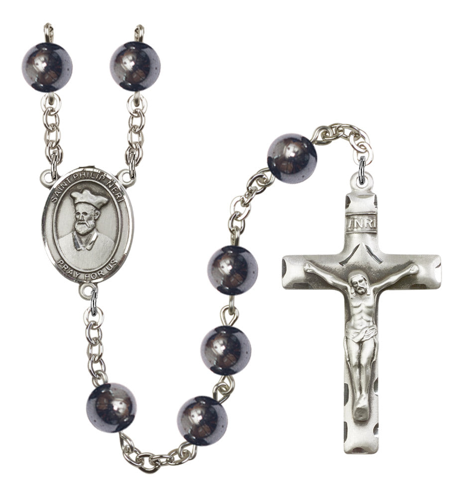 St. Philip Neri Silver Plated Rosary for Men