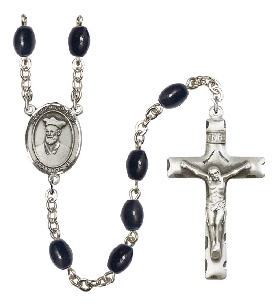 St. Philip Neri Silver Plated Rosary for Men