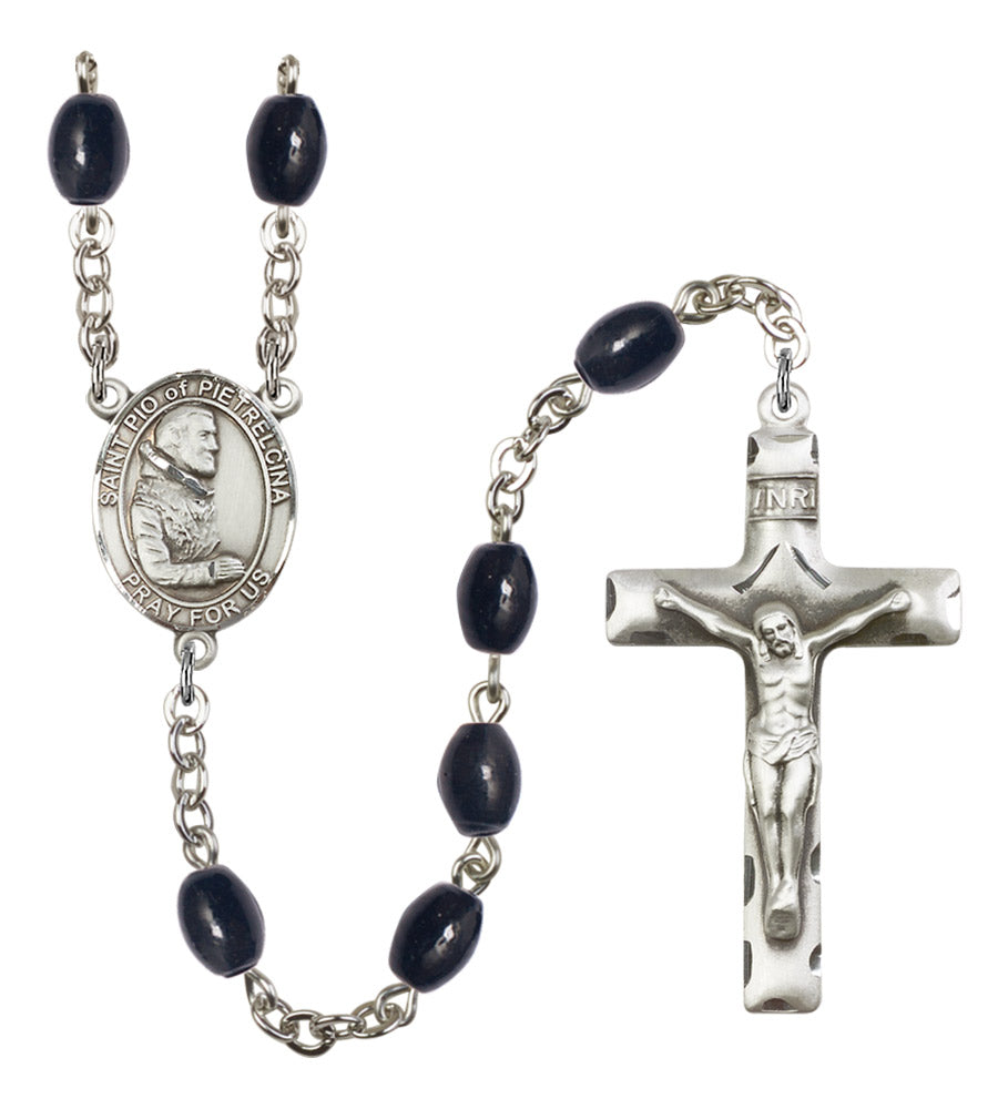 St. Pio of Pietrelcina Silver Plated Rosary for Men
