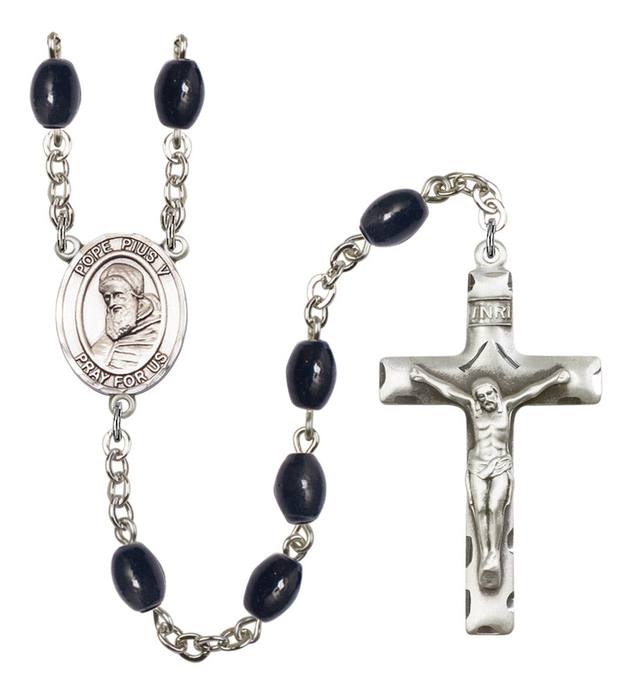 St. Pius X Silver Plated Rosary for Men