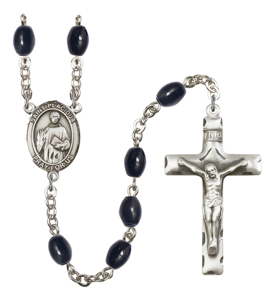 St. Placidus Silver Plated Rosary for Men