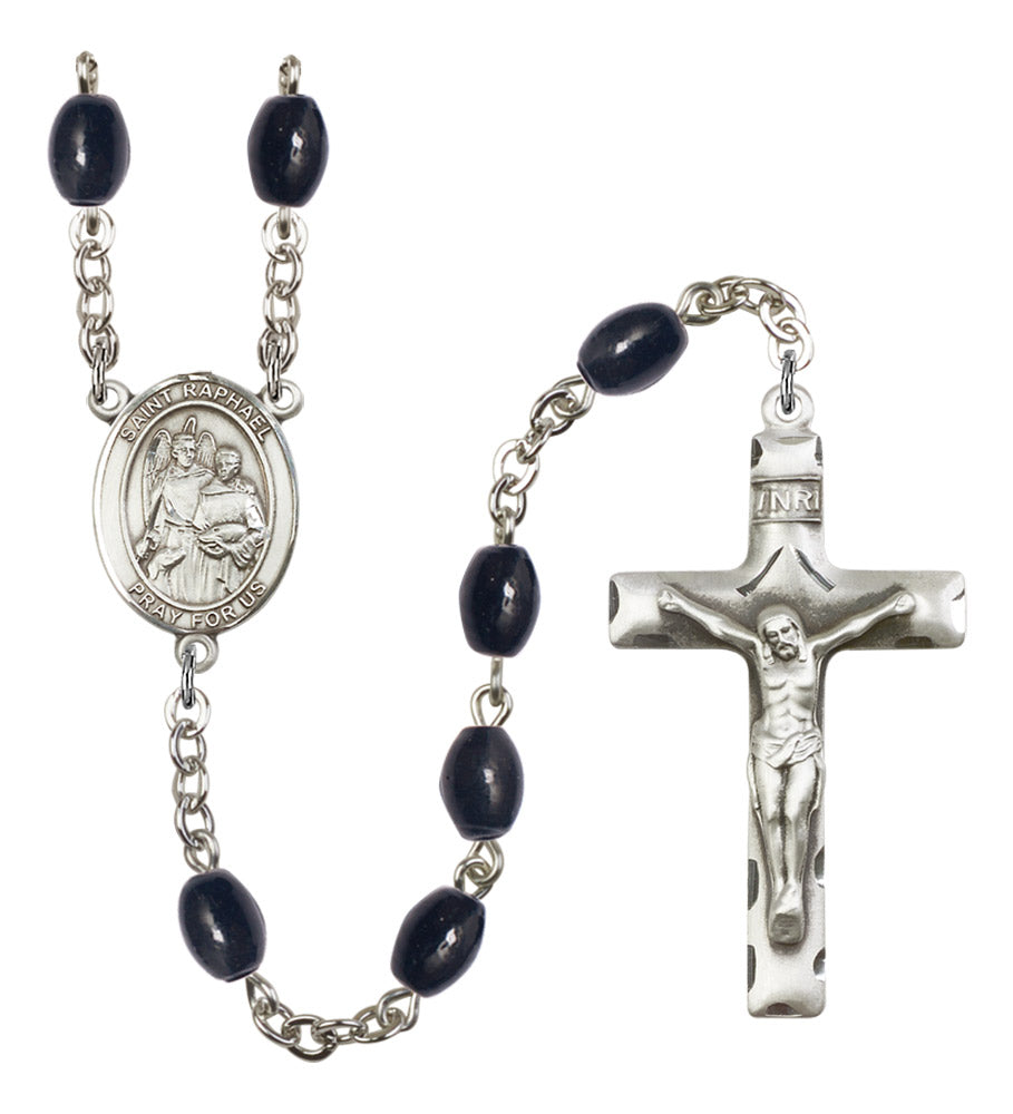 St. Raphael the Archangel Silver Plated Rosary for Men